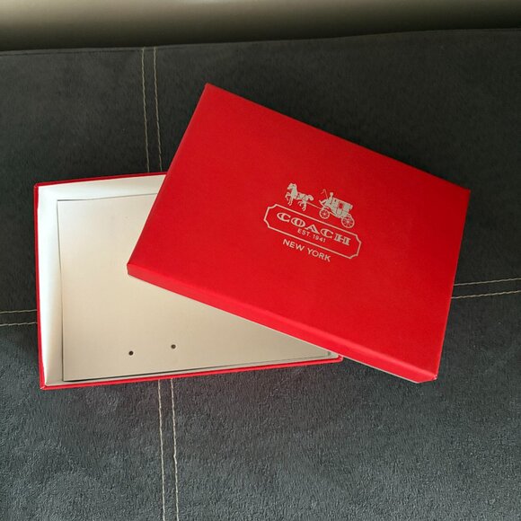 Coach Gift Box with Logo Red Excellent Condition - Picture 2 of 3
